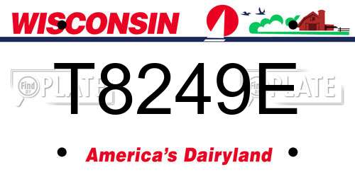 T8249E Wisconsin License Plate