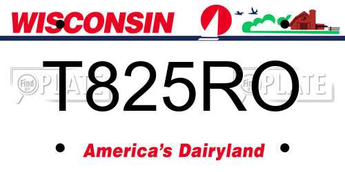 T825RO Wisconsin License Plate