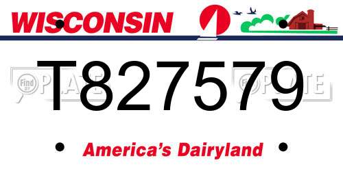 T827579 Wisconsin License Plate