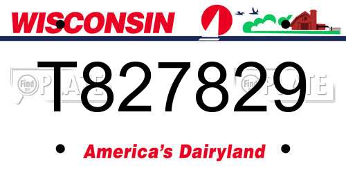 T827829 Wisconsin License Plate