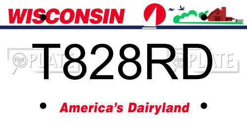 T828RD Wisconsin License Plate