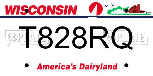 T828RQ Wisconsin License Plate