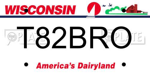 T82BRO Wisconsin License Plate