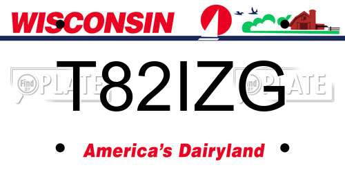 T82IZG Wisconsin License Plate