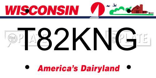 T82KNG Wisconsin License Plate