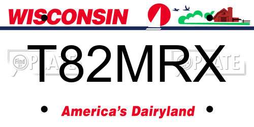 T82MRX Wisconsin License Plate