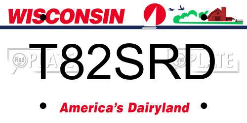 T82SRD Wisconsin License Plate