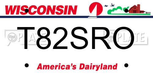 T82SRO Wisconsin License Plate