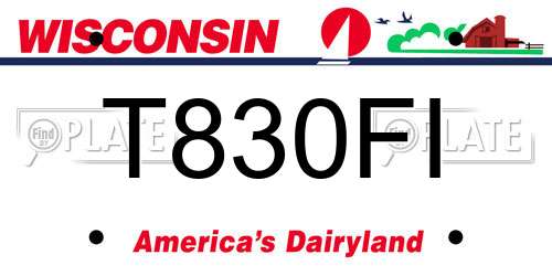 T830FI Wisconsin License Plate