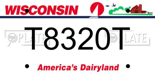 T8320T Wisconsin License Plate