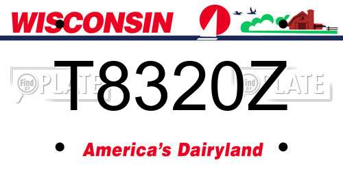 T8320Z Wisconsin License Plate
