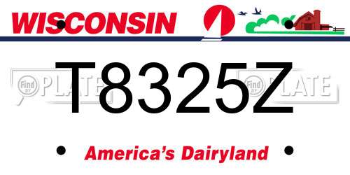 T8325Z Wisconsin License Plate