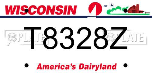 T8328Z Wisconsin License Plate