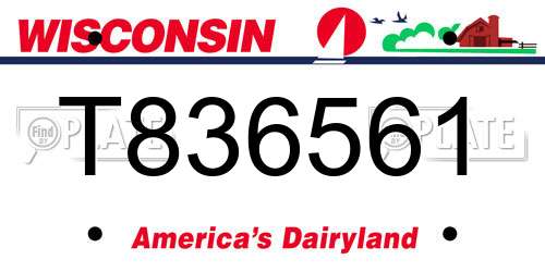T836561 Wisconsin License Plate