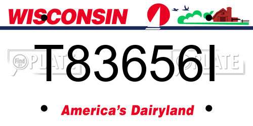 T83656I Wisconsin License Plate