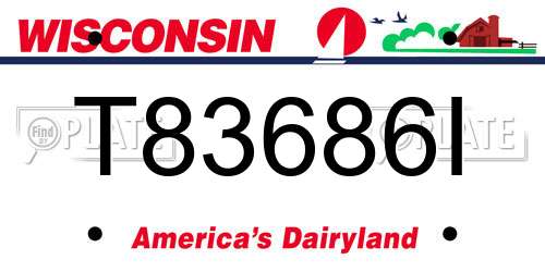 T83686I Wisconsin License Plate
