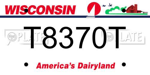 T8370T Wisconsin License Plate
