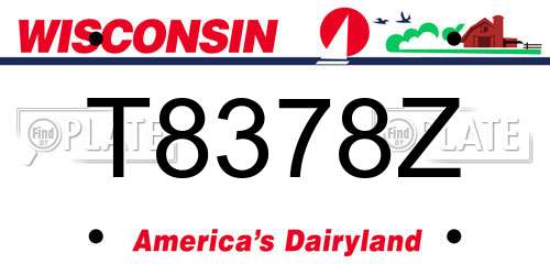 T8378Z Wisconsin License Plate