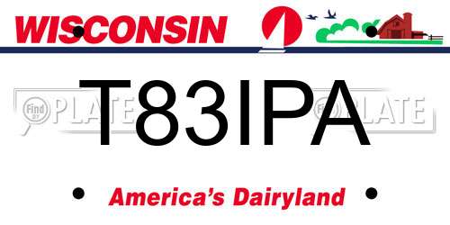T83IPA Wisconsin License Plate