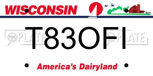 T83OFI Wisconsin License Plate