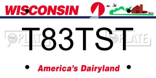 T83TST Wisconsin License Plate