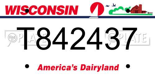 T842437 Wisconsin License Plate