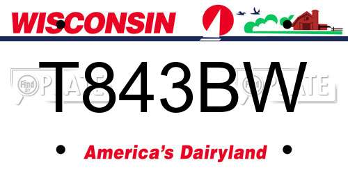 T843BW Wisconsin License Plate