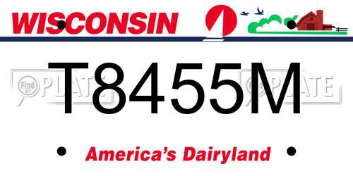 T8455M Wisconsin License Plate