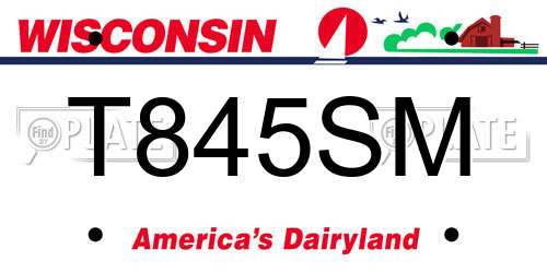 T845SM Wisconsin License Plate