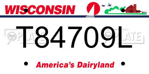 T84709L Wisconsin License Plate
