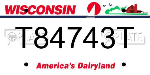 T84743T Wisconsin License Plate