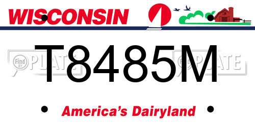 T8485M Wisconsin License Plate