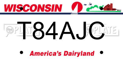 T84AJC Wisconsin License Plate
