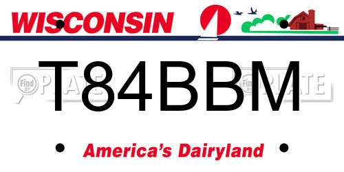 T84BBM Wisconsin License Plate
