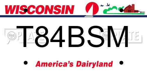 T84BSM Wisconsin License Plate