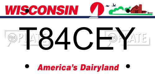 T84CEY Wisconsin License Plate