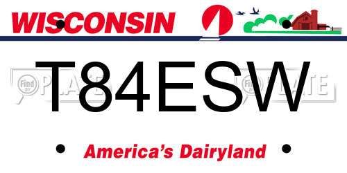 T84ESW Wisconsin License Plate