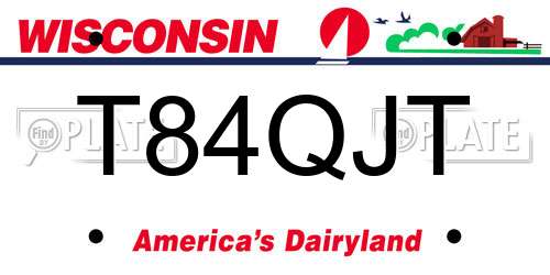 T84QJT Wisconsin License Plate