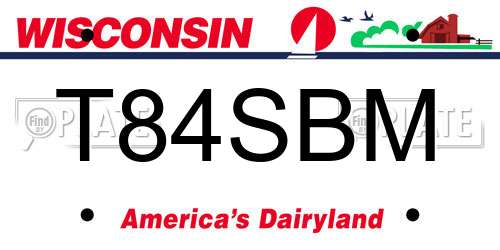 T84SBM Wisconsin License Plate