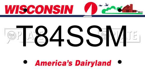 T84SSM Wisconsin License Plate