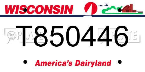 T850446 Wisconsin License Plate