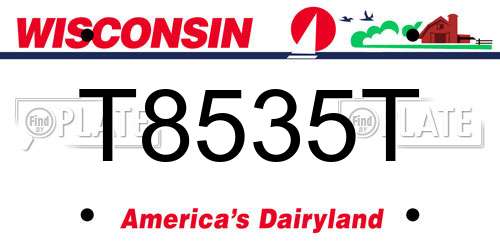 T8535T Wisconsin License Plate