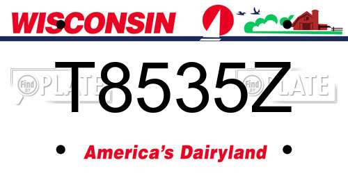 T8535Z Wisconsin License Plate