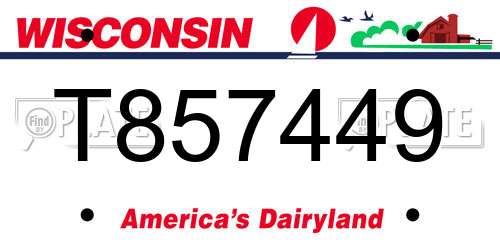 T857449 Wisconsin License Plate