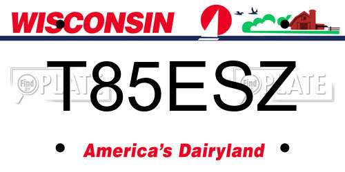 T85ESZ Wisconsin License Plate
