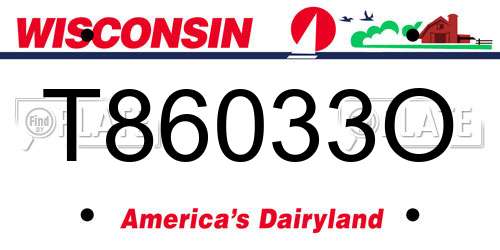T86033O Wisconsin License Plate
