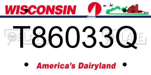 T86033Q Wisconsin License Plate