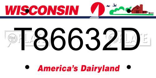 T86632D Wisconsin License Plate
