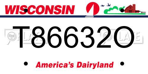 T86632O Wisconsin License Plate