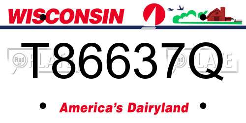T86637Q Wisconsin License Plate